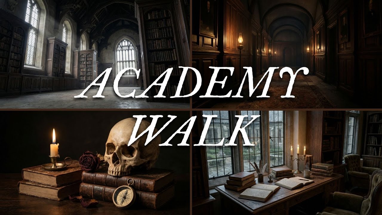 Walking Through a Secret Magic Academy 🕯️ Dark Academia Piano & Violin Music