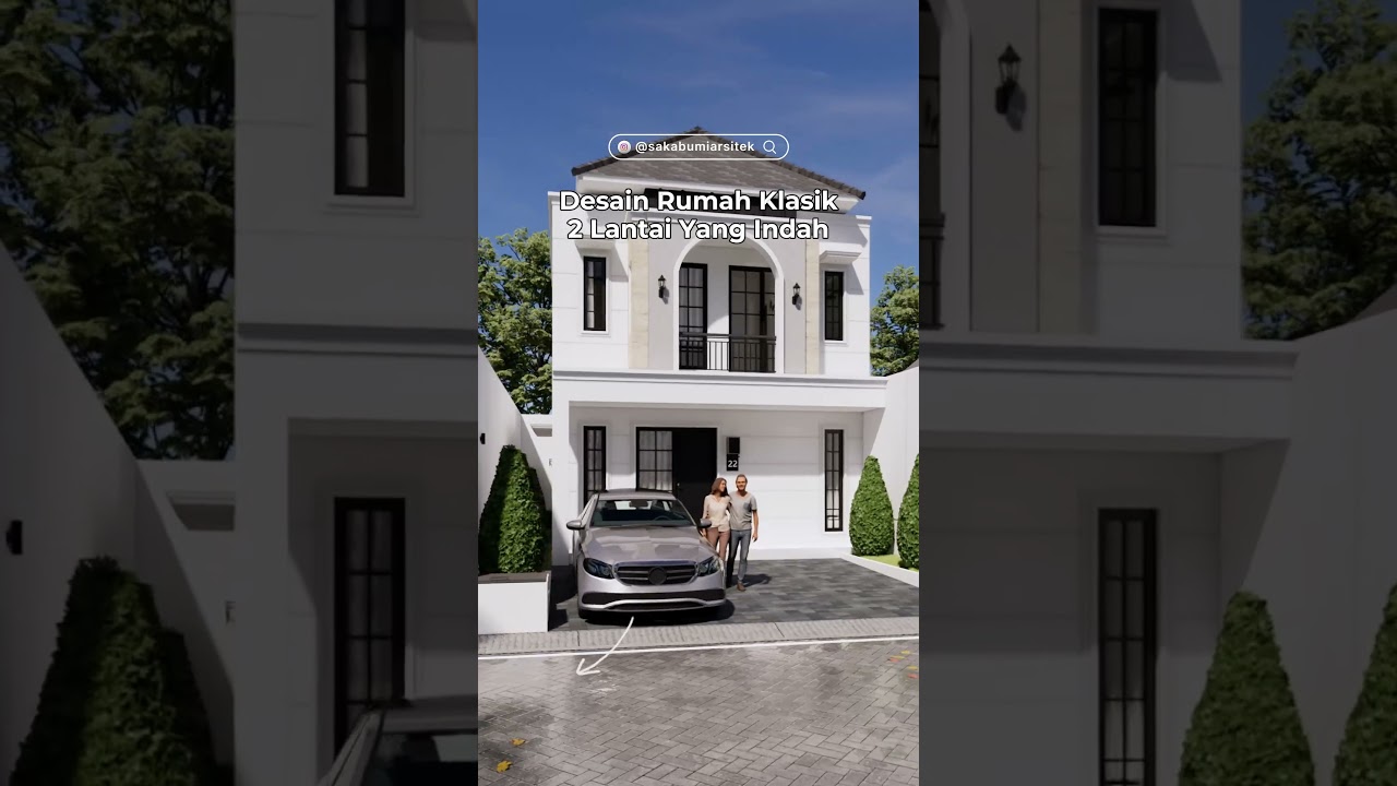 DESAIN RUMAH KLASIK 2 LANTAI 🤍🤍 #rumahklasik #rumahklasikmodern #desainrumah #rumah2lantai #rumah