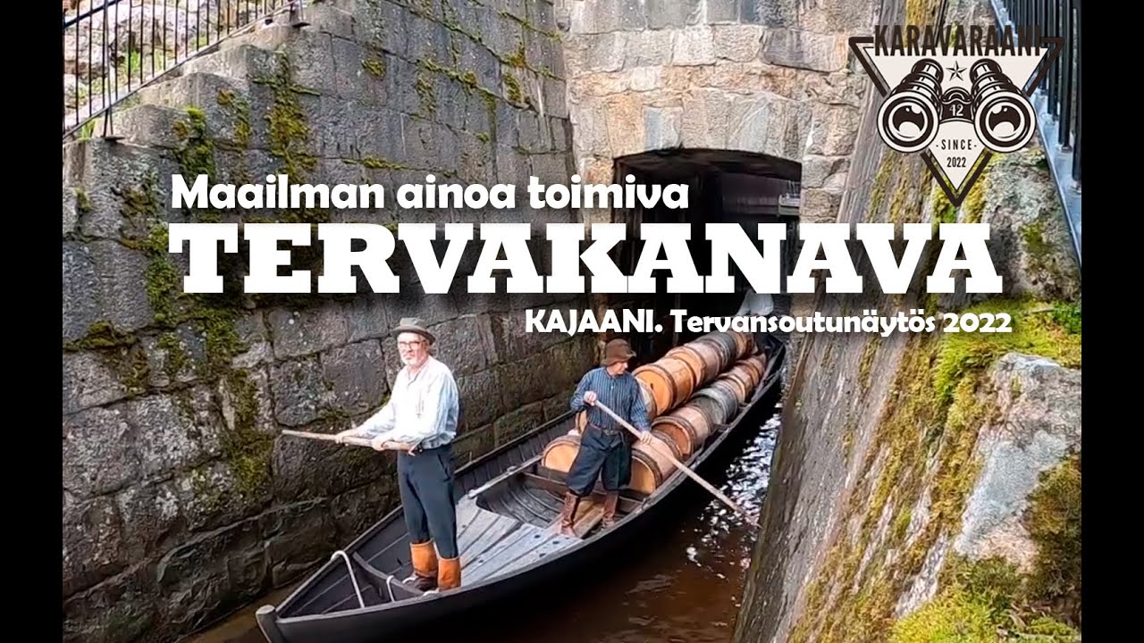 Maailman ainoa toimiva TERVAKANAVA Kajaanissa - Tervansoutunäytös 2022