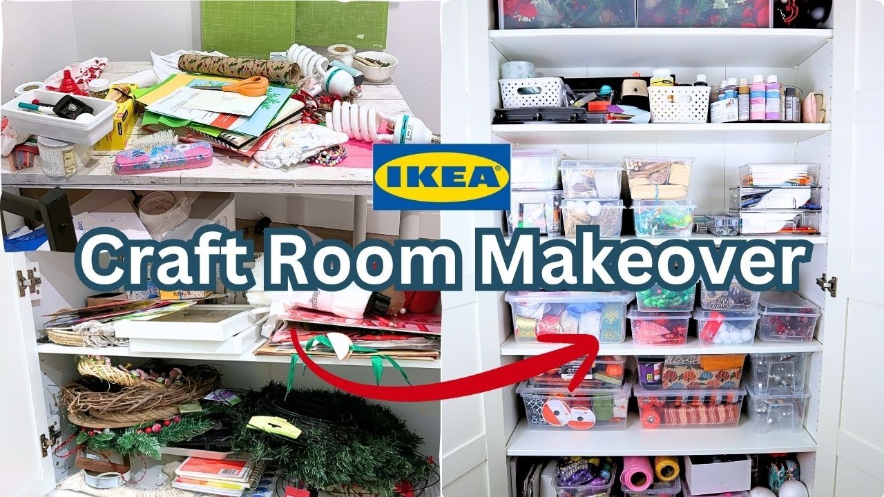 CRAFT ROOM MAKEOVER | IKEA Organization HACKS and DOLLAR STORE Storage