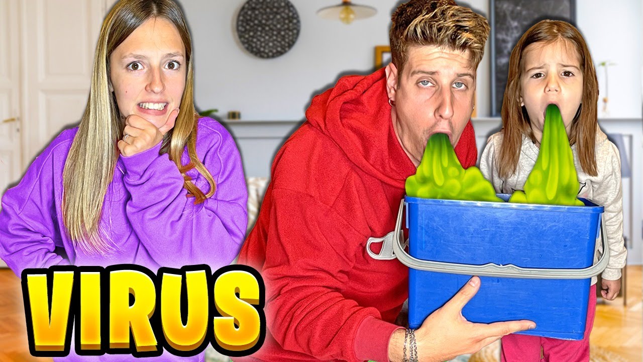 AURORA E PAPÀ MIKE  FA UNO SCHERZO E FINGE CHE SI SENTE MALE E VOMITA E LAURA SI PRENDE CURA DI LORO