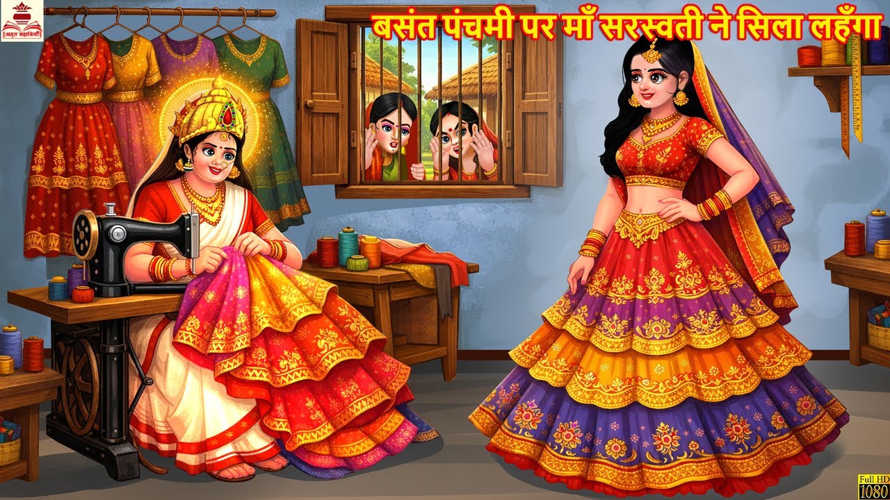 बसंत पंचमी पर माँ सरस्वती ने सिला लहँगा  | Hindi Kahani | Bhakti Kahani | Bhakti Stories | Kahaniya
