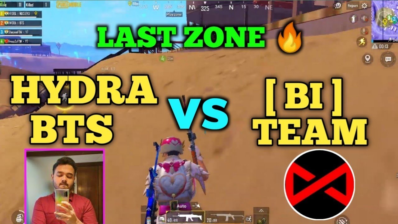 Hydra bts vs Bi team full intense fight in the last zone | Bi team vs Hydra team | Pubg emulator