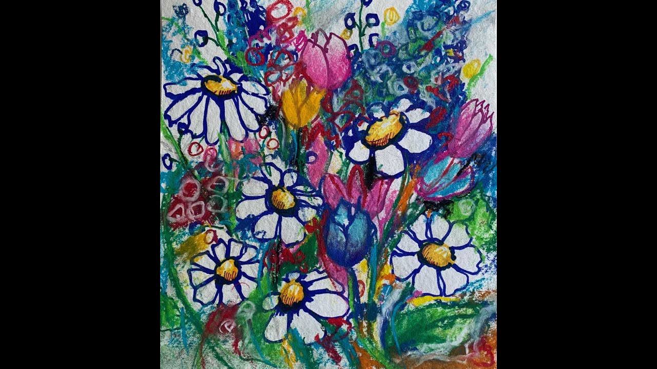 Viva Flowers! Relaxing Mixed Media Drawing