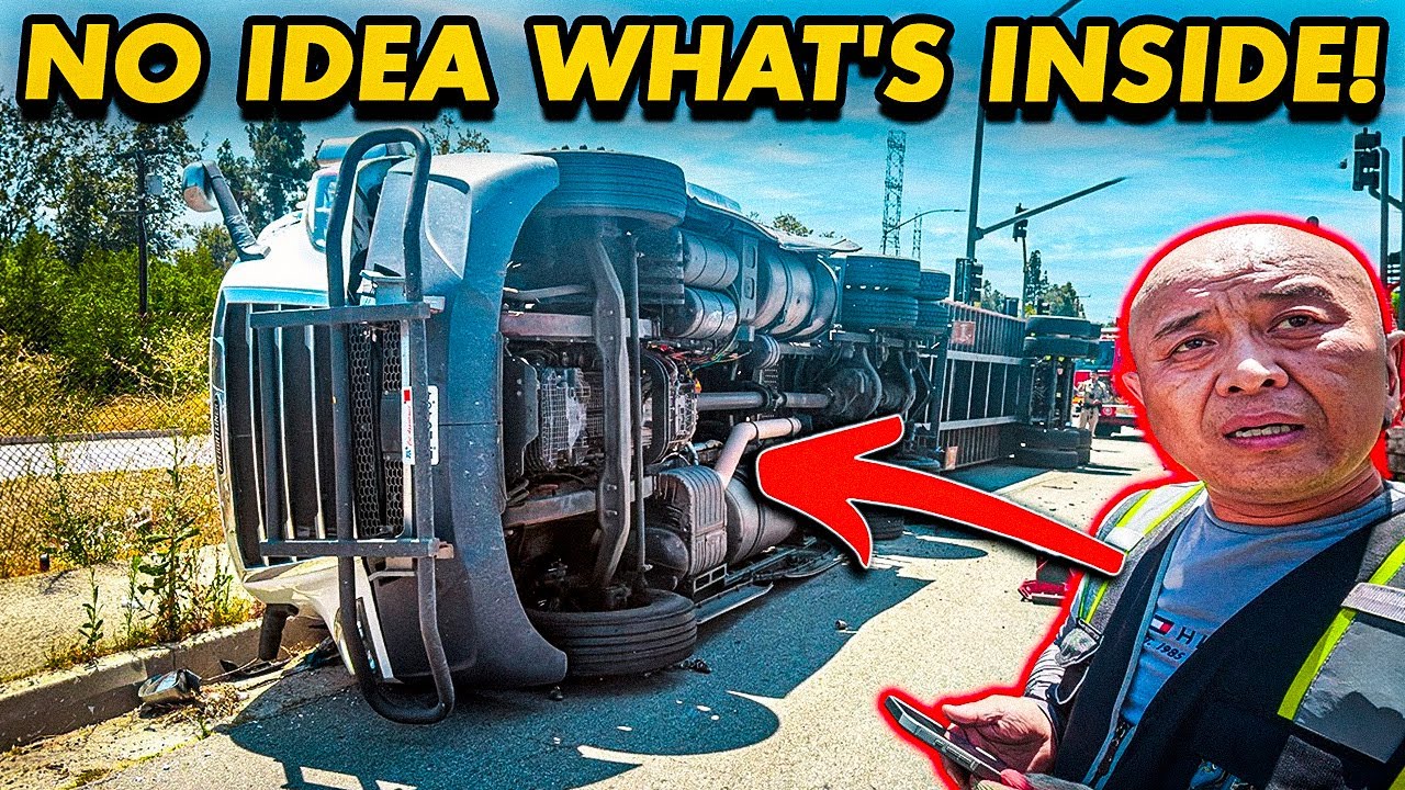 Speeding Driver Flips Container and Has No Idea What Was Inside