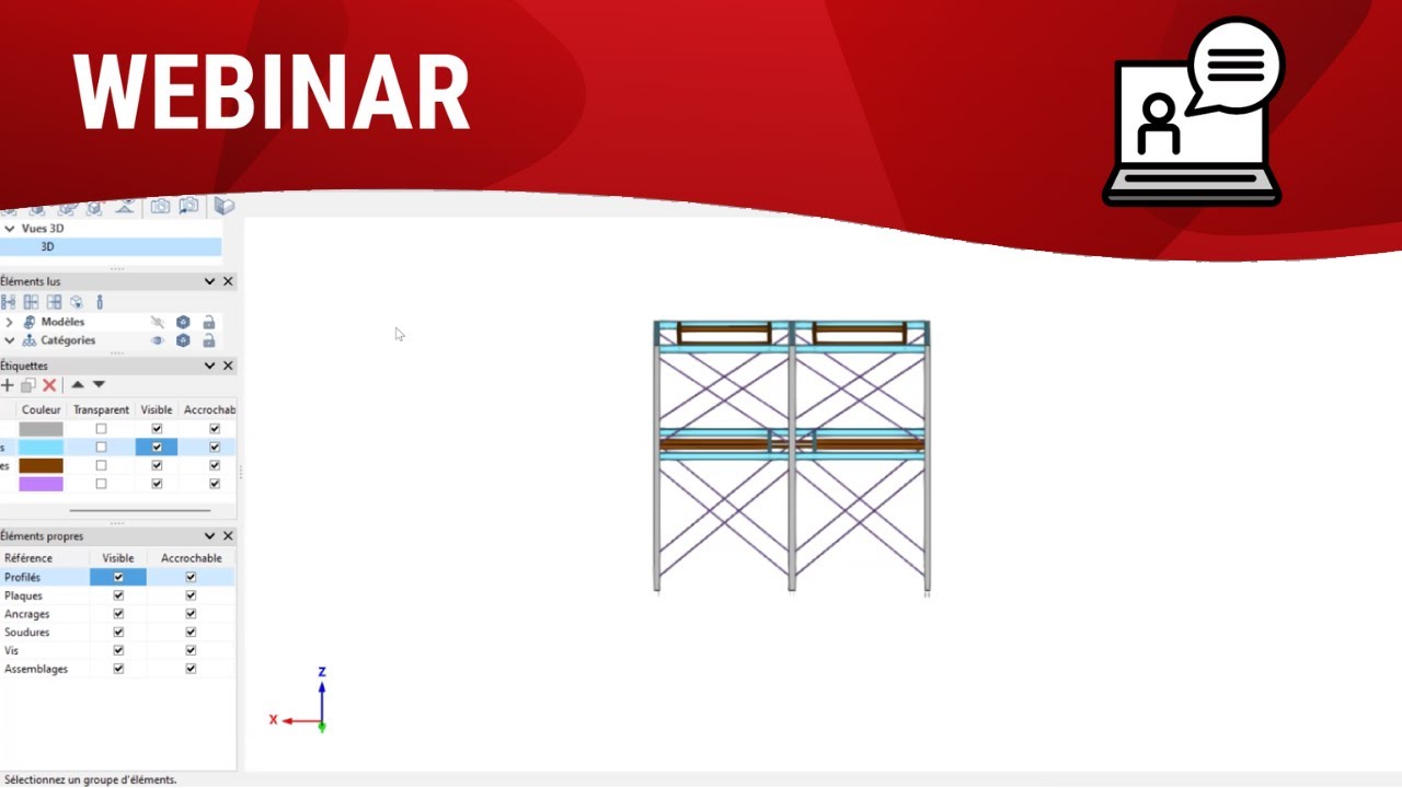 Plans de principe et de fabrication d’ossatures en acier avec StruBIM Steel