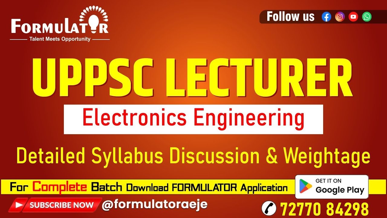 UPPSC Polytechnic Lecturer (Electronics) Syllabus 2025 | Complete Discussion & Weightage Analysis