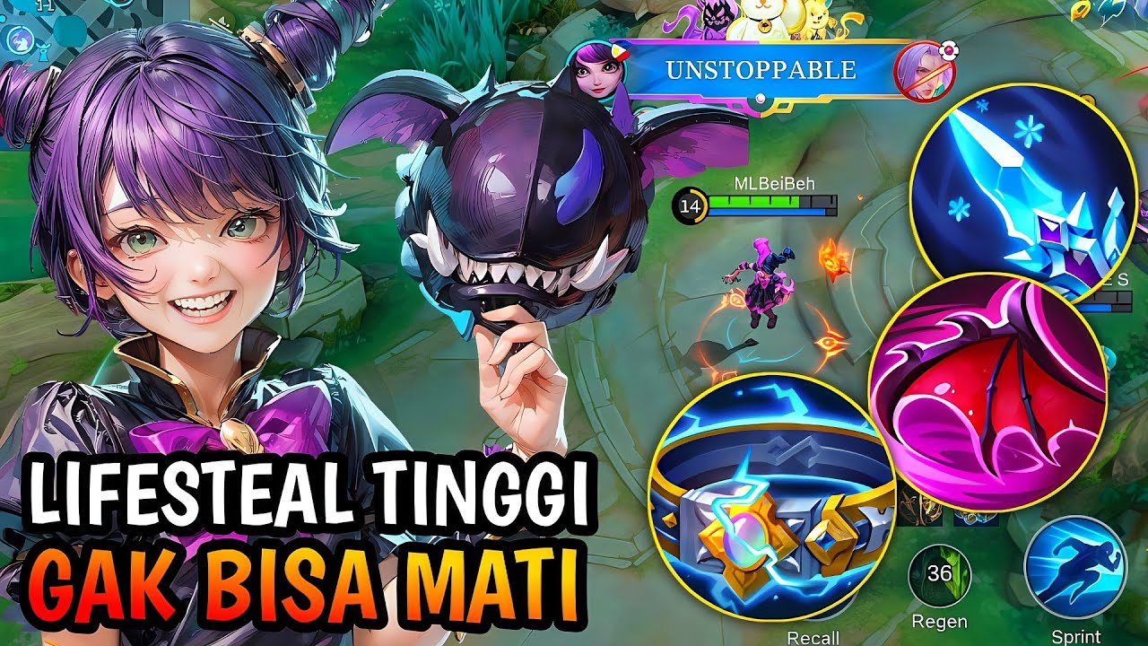 LYLIA DI BUFF GILA JADI VAMPIR GAK MASUK AKAL! INI DIA BUILD LYLIA TERBARU 2025 MLBB