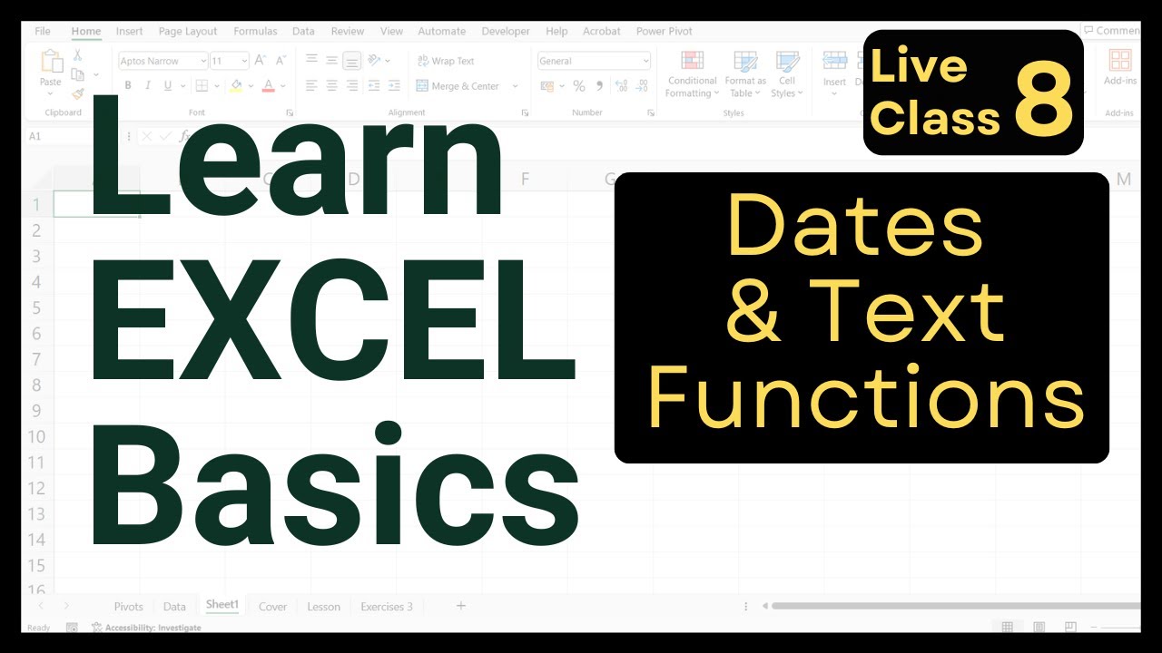 Excel Made Simple | Master Dates & Text (Module 8)