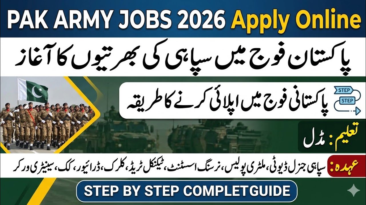 Pak Army Job 2026 Apply Online | Join Pak Army 2026 Online Registration | How to Apply Pakistan Army