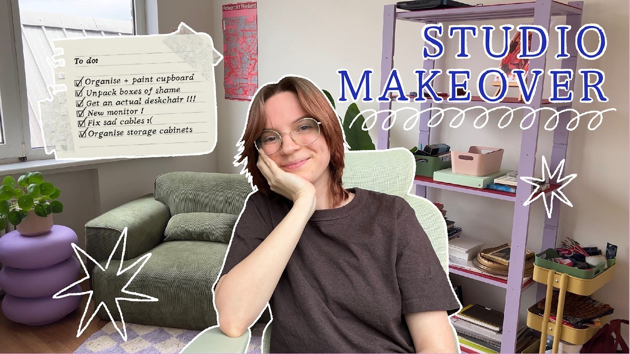 art studio glow up and tour ! ✸ new furniture, diy, organising !