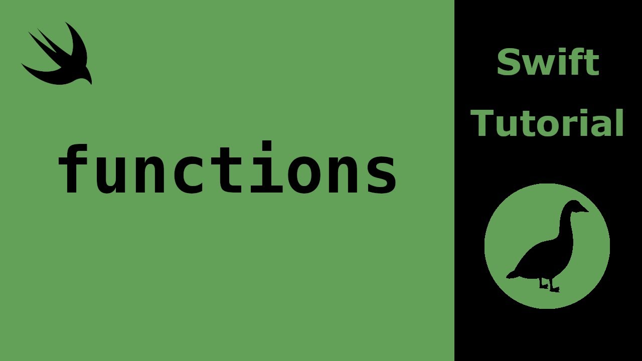 Swift Tutorial: functions (basics, what is Void, storing funcs in vars, funcs that return funcs)