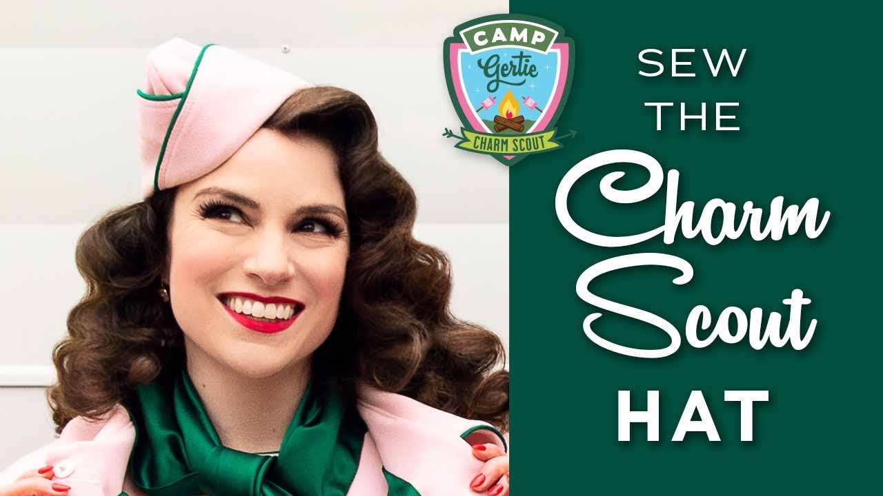 FREE Charm Scout Garrison Hat Sewing Tutorial, DIY Flight Hostess or '40s Military Side Cap Pattern