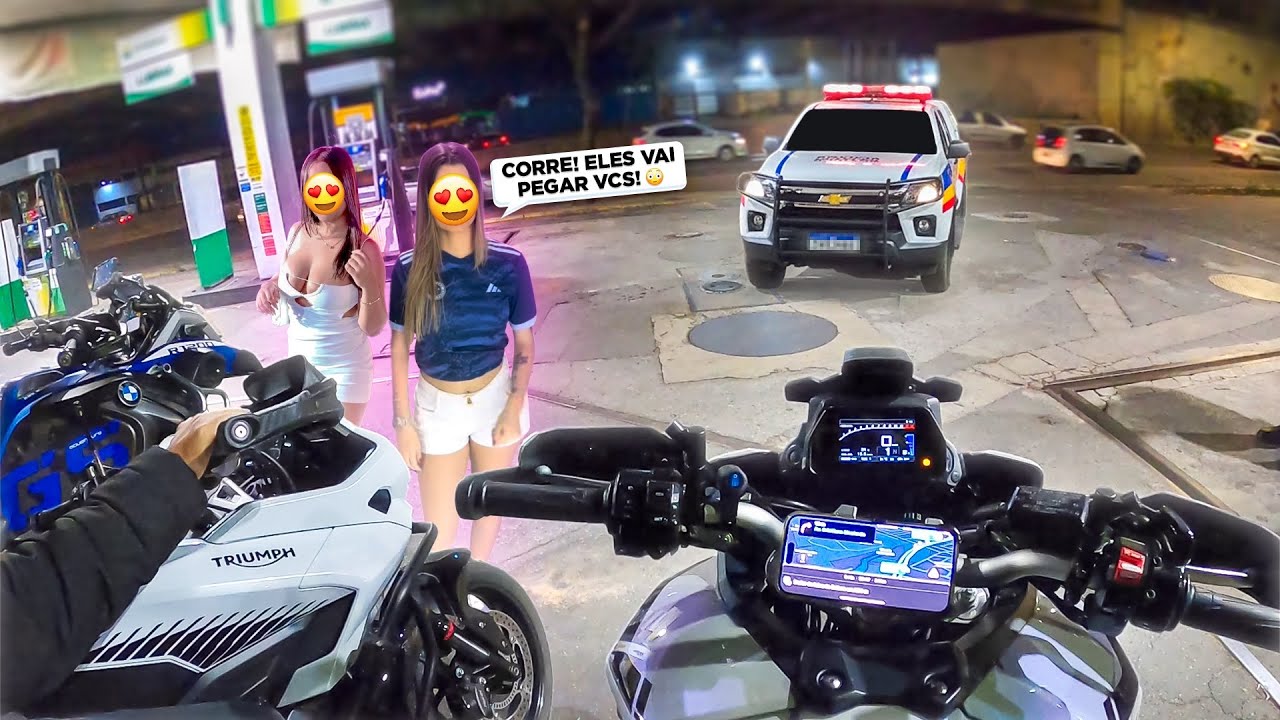 FOMOS PRO BAILE FUNK E DEU RUIM 🚨 | TRACER 900, TIGER SPORT E BMW 1200 🔥