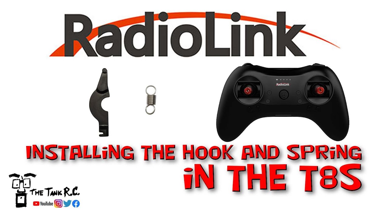 Installing the hook and spring in the RadioLink T8S