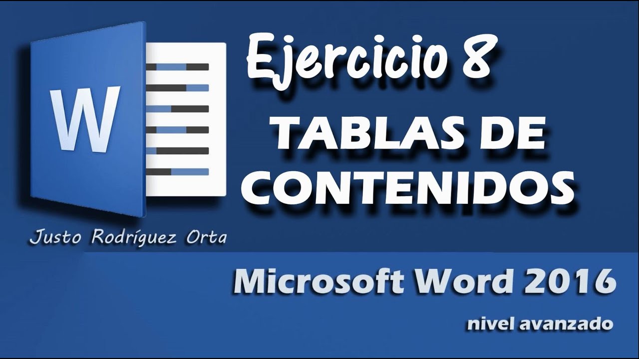 Word Avanzado - Ejercicio 8 - Tabla de contenidos