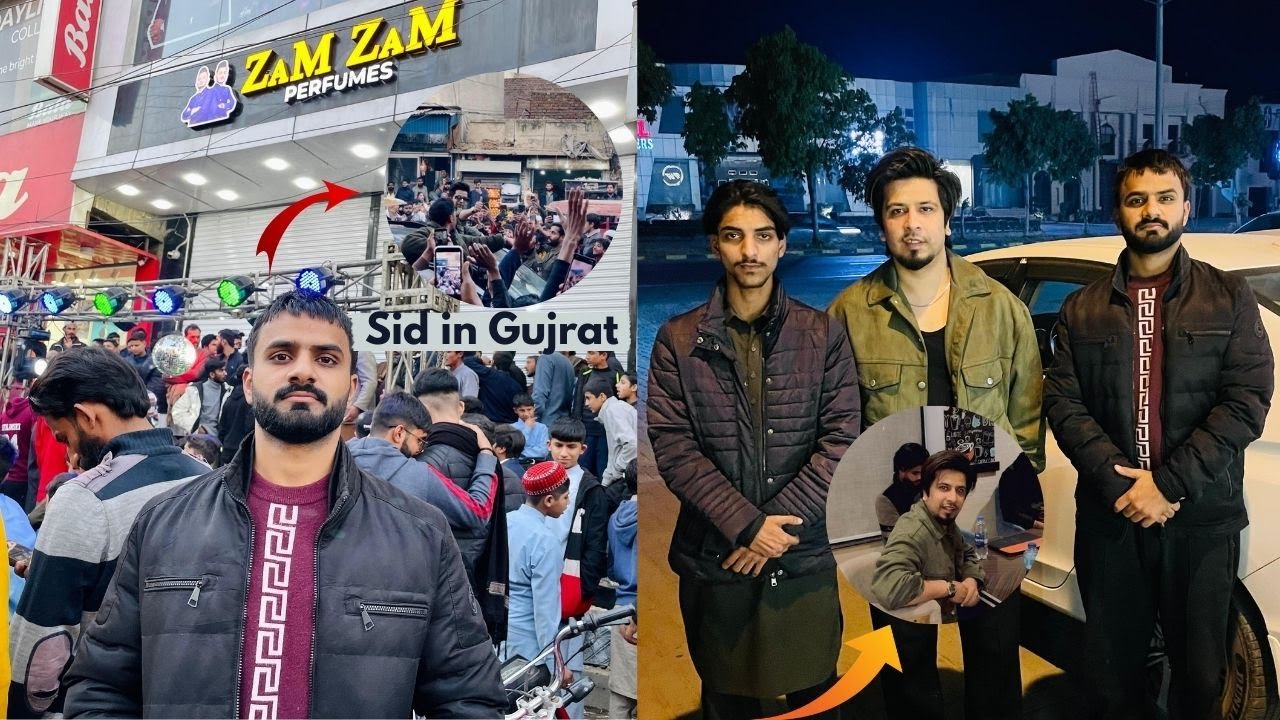 Zam Zam Perfumes Opening in Gujrat | Met Sid Rapper👀| Crowd😂