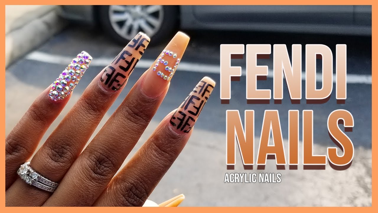 Acrylic Nails Tutorial - How To Fendi Nail Art Nail Tutorial - Acrylic Nails with Nail Forms