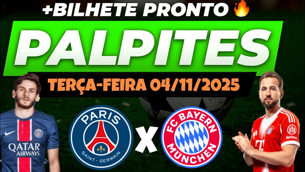PALPITES DE FUTEBOL PARA HOJE TER&Ccedil;A-FEIRA 04 11 2025 | BILHETE PRONTO + ALAVANCAGEM + SUPER BINGO🍀