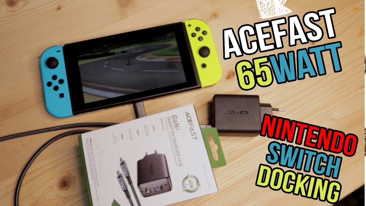 ACEFAST GaN A17 65W USB C Ladeger&auml;t mit 4K HD Ausgang - Nintendo Switch Docking Station