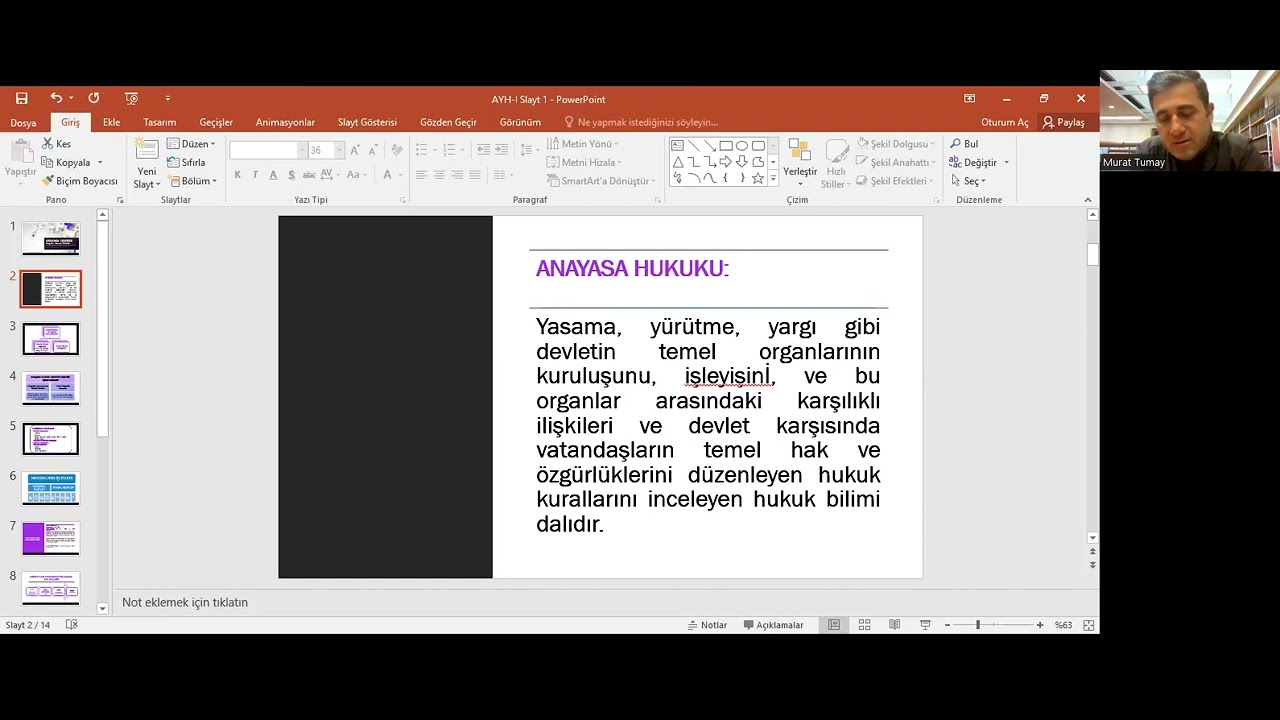 Doç. Dr. Murat Tümay: Anayasa Genel Esaslar-1: Anayasa'nın İşlevleri