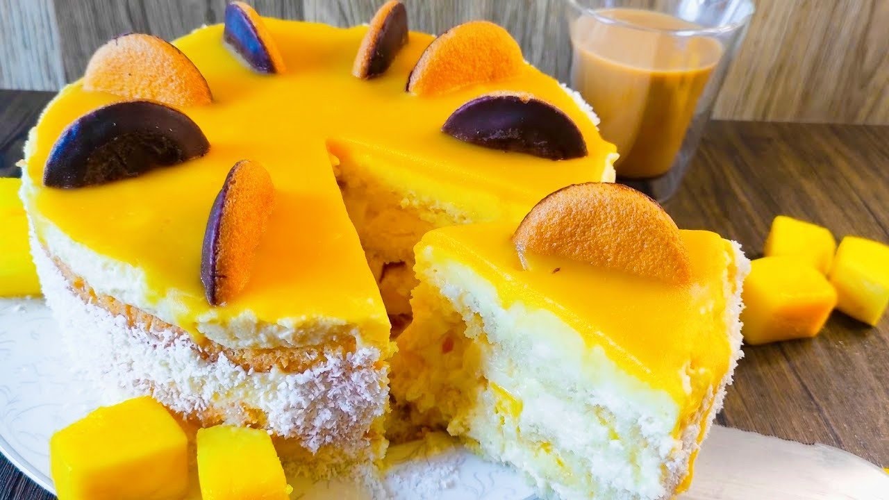 Maracuja Torte einfach und mega lecker, erfrischende Mango Maracuja Torte Sommerliches Rezept