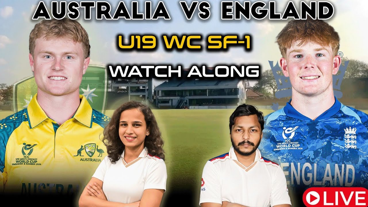 ENG 12-1 [4]  ENG BAT FIRST!! Aus U19 vs Eng U19 Live: Semi-Final 1 #cricket