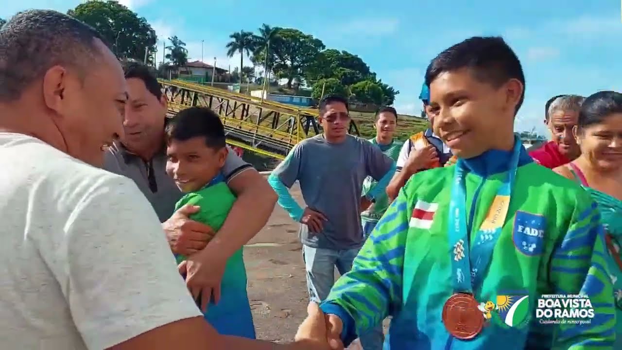 Iago e Iego, bronze nos Jogos Escolares Brasileiros, foram recebidos com festa em Boa Vista do Ramos