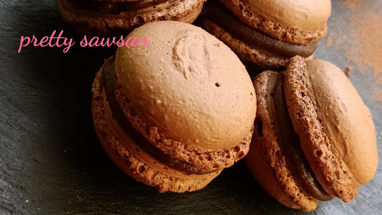 لي ماكارون بالكوكاو🥜🥜 بدون فرن هوائي وبدون تارموماتر🌺يذووبو في الفم😍 ناجحين من اول تجربة👌