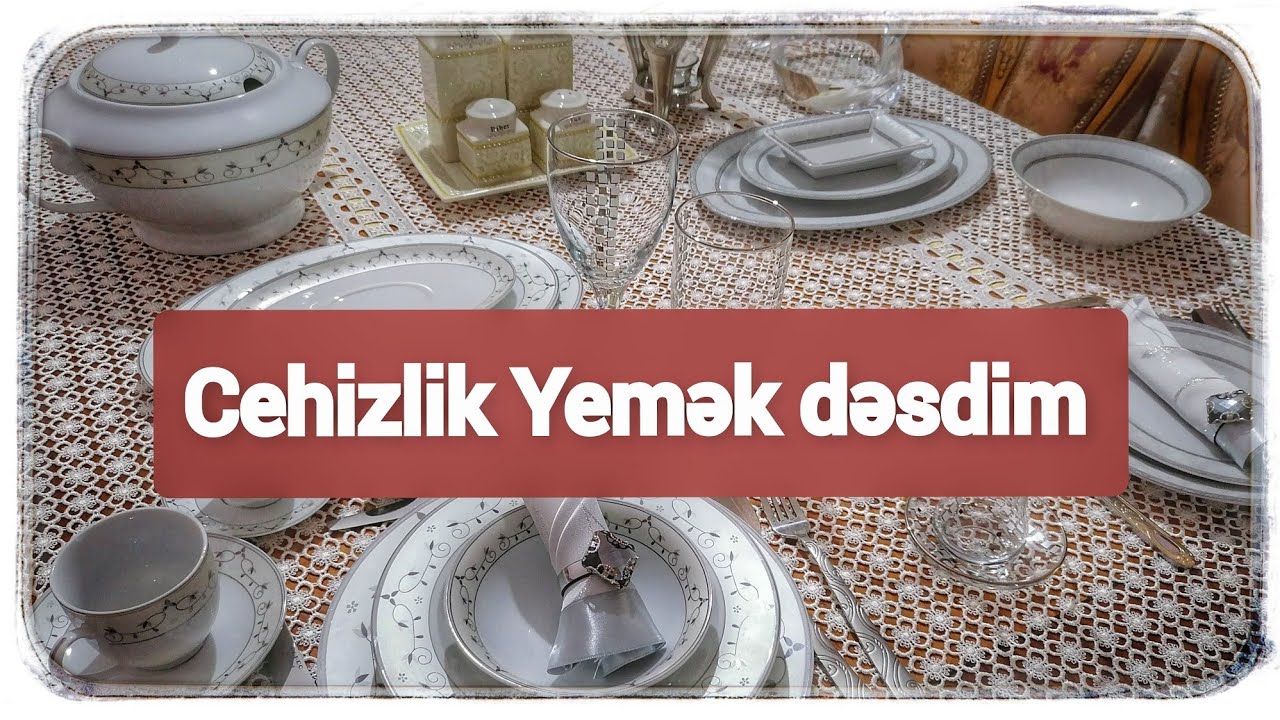 Çeyizlik yemek takımım🍽️🍷☕Tabak çanak ne varsa. Hardan almışıq❓8 illik