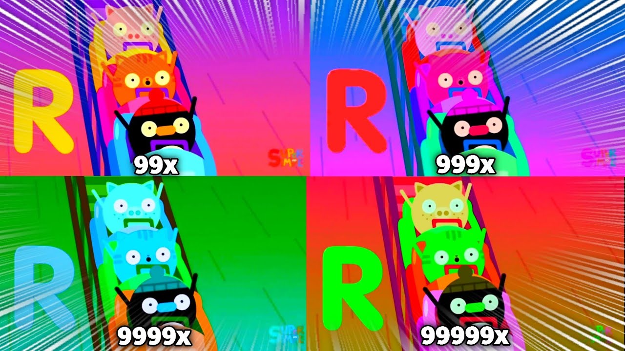 Супер простые песни Roller Coaster ABC Intro на скорости Hyper 999999x Klasky Csupo Effects!