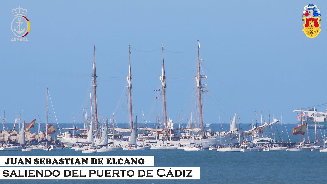 Buque Escuela JUAN SEBASTIAN DE ELCANO saliendo del puerto de Cádiz