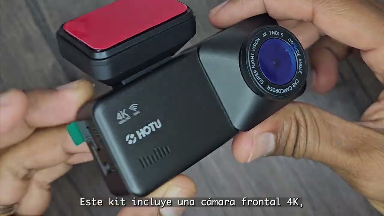 HOTU-A215+GPS - DVR de Doble Cámara 4K con GPS, Visión Nocturna y WiFi