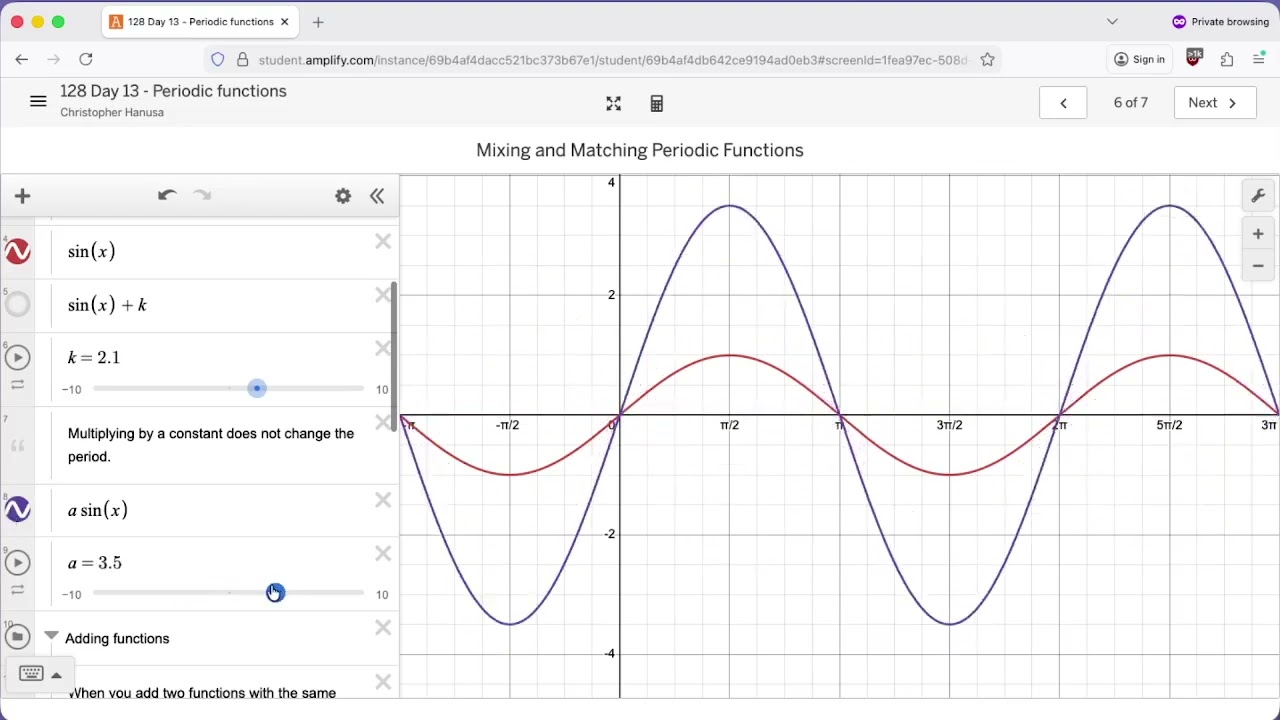 MATH 128 - Учебное пособие по Desmos - Периодические функции