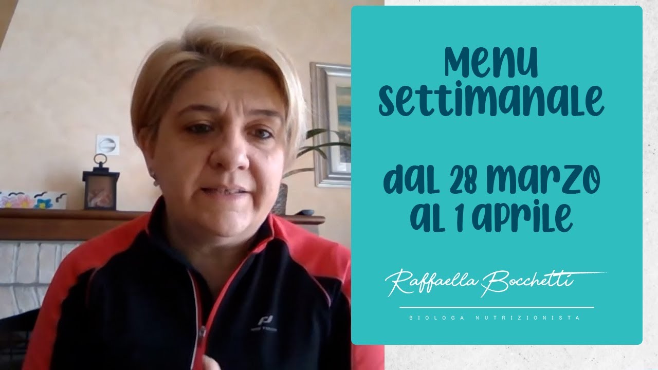 Menù dal 28 Marzo al 1 Aprile Iniziamo a depurarci