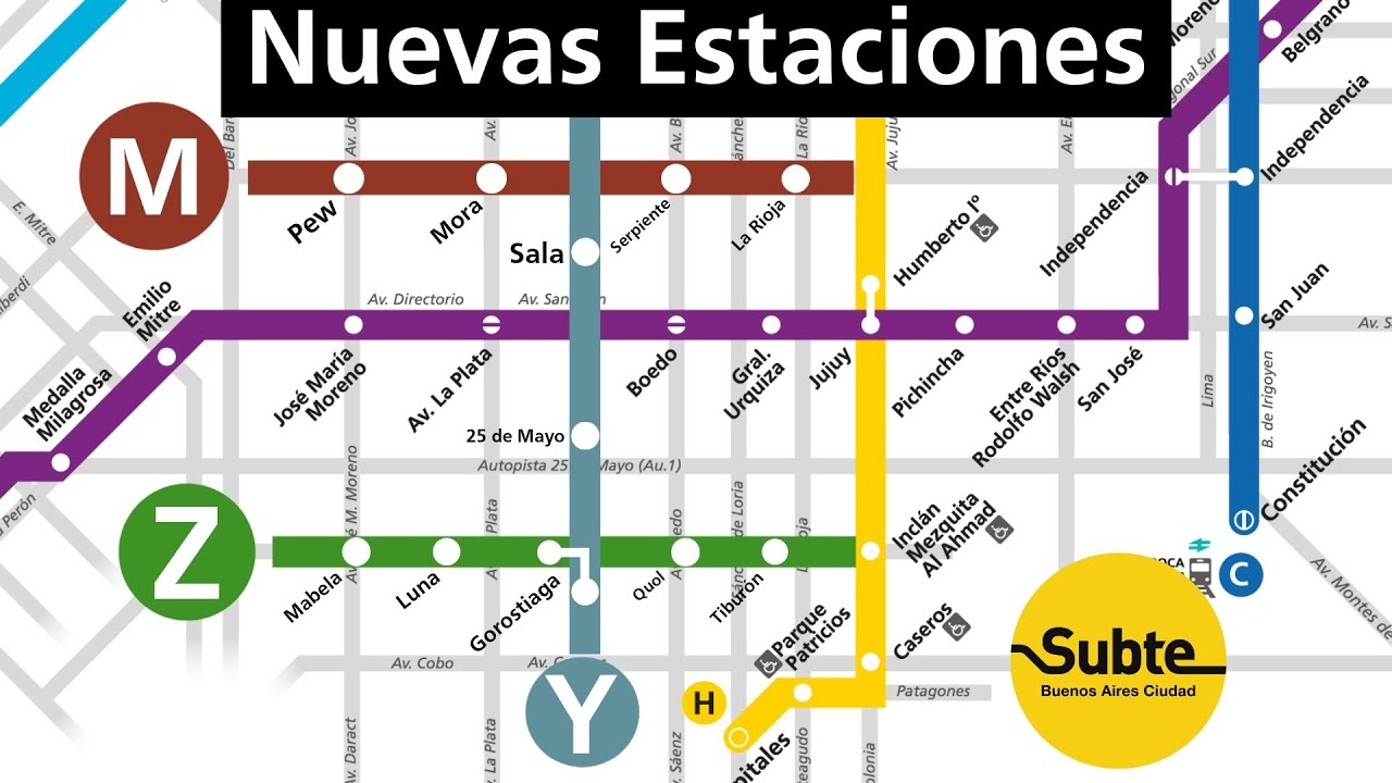 Las NUEVAS ESTACIONES del Subte de Buenos Aires (Más las actuales)