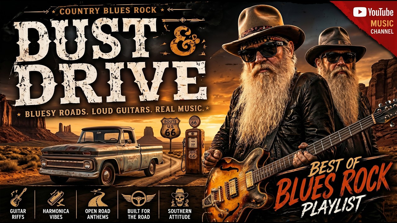 Best of Country Blues Rock Playlist |  Dusty Hard Blues & Classic Rock Mix 70s 80s
