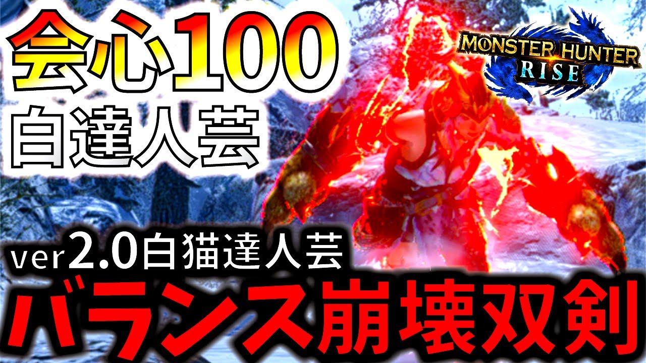 全双剣ハンター作成必須レベル!!ver2.0達人白猫双剣完成。強いぞ...!!新型剛刃運用と火力比較も少し有。神おま不要で組めるよ【モンハンライズ/MHRise】【モンスターハンターライズ】