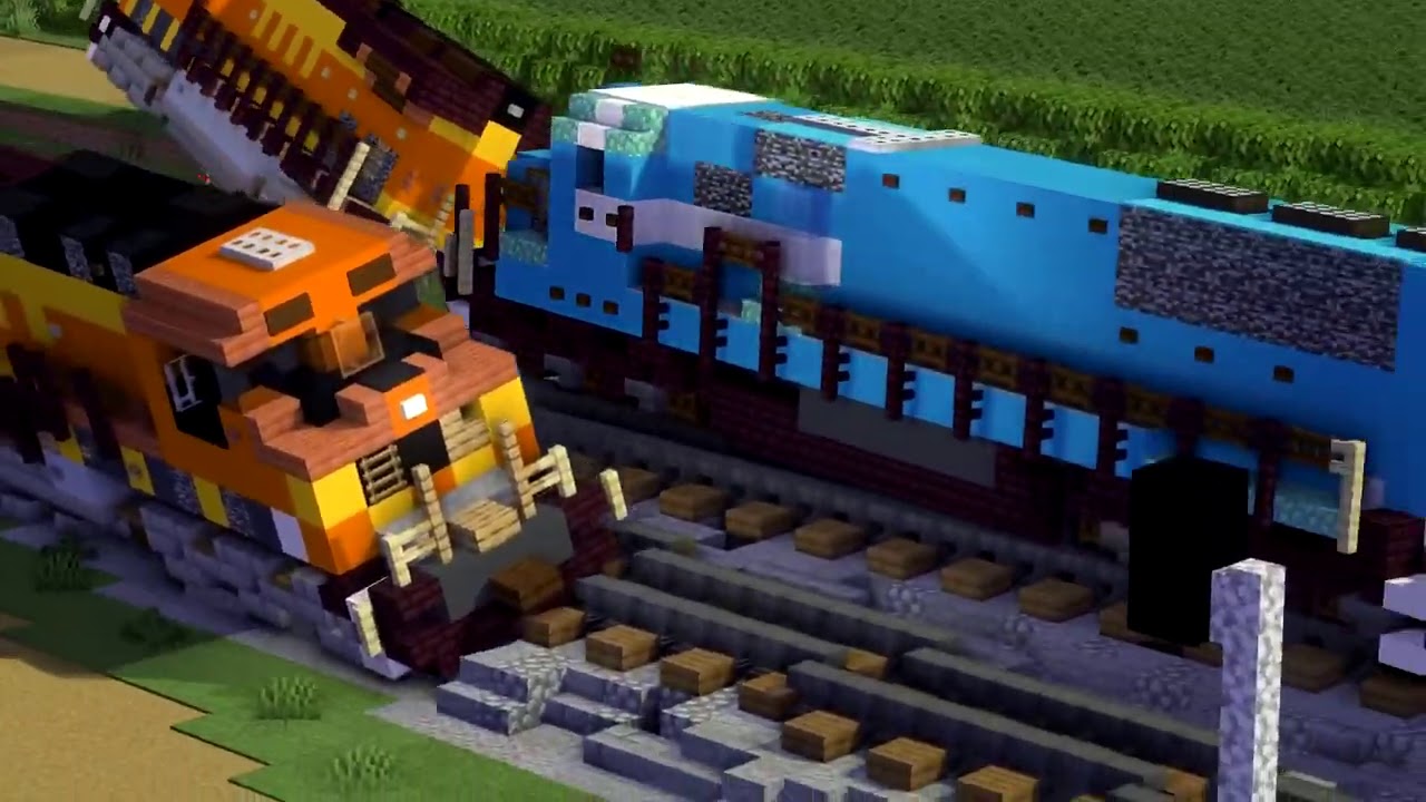 Every Minecraft Train Crash Animation Compilation