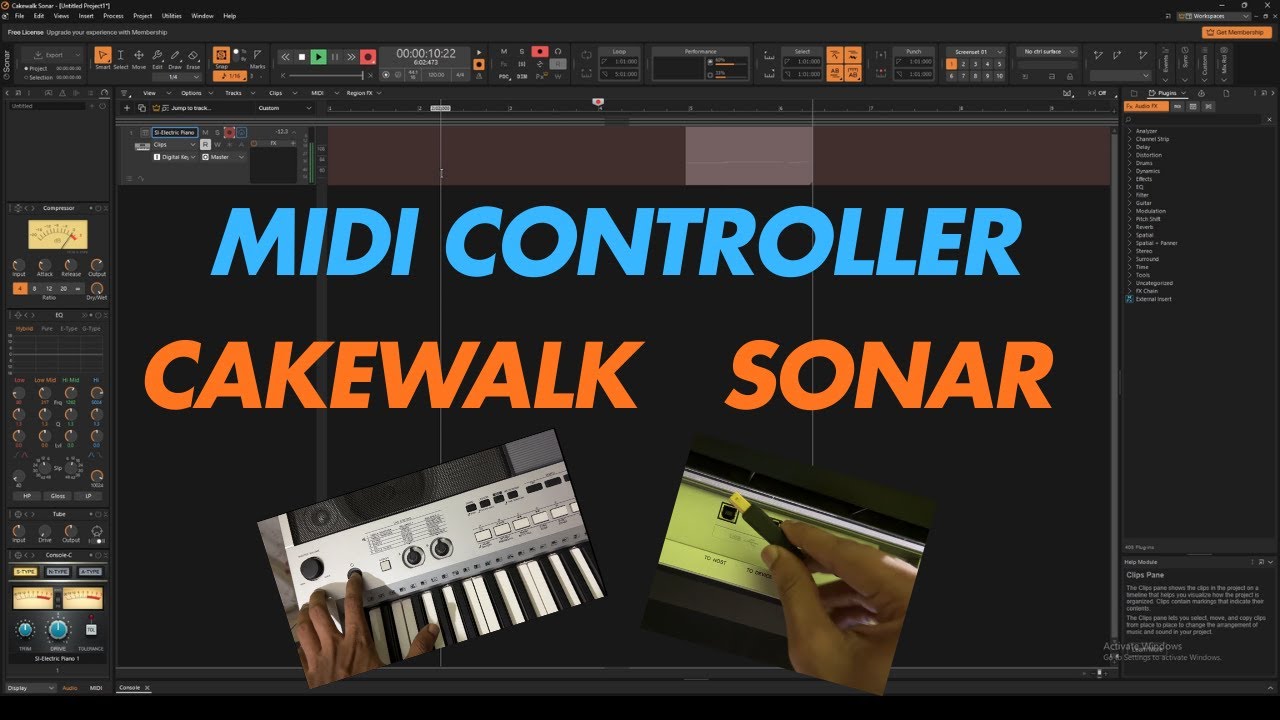 How to use a MIDI controller, to record MIDI in Cakewalk Sonar