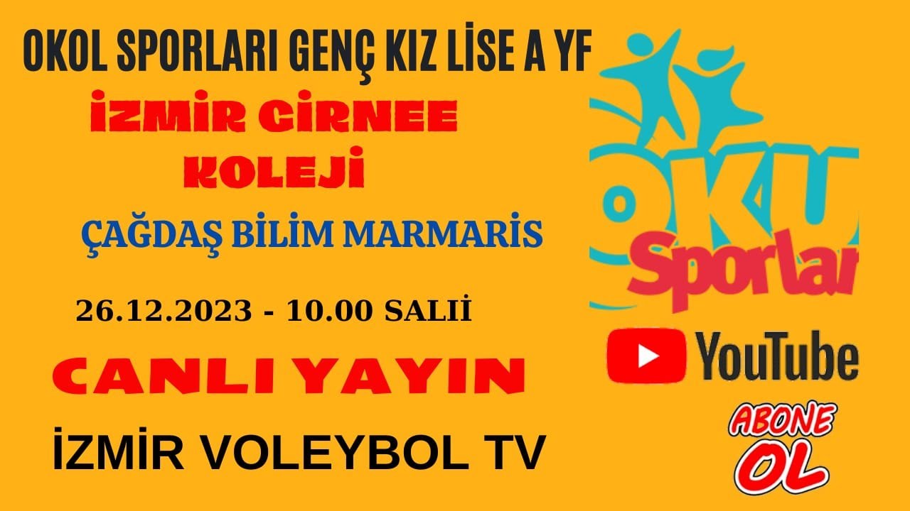 İzmir Çiğli Girne Koleji 🆚️ Marmaris Çağdaş Bilim Müzesi. Okul SporlarıLise Genç  A Müsabakası Afyon