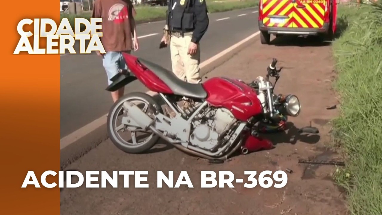 Acidente envolvendo duas motos e caminhão deixa feridos na BR-369; bombeiros são mobilizados