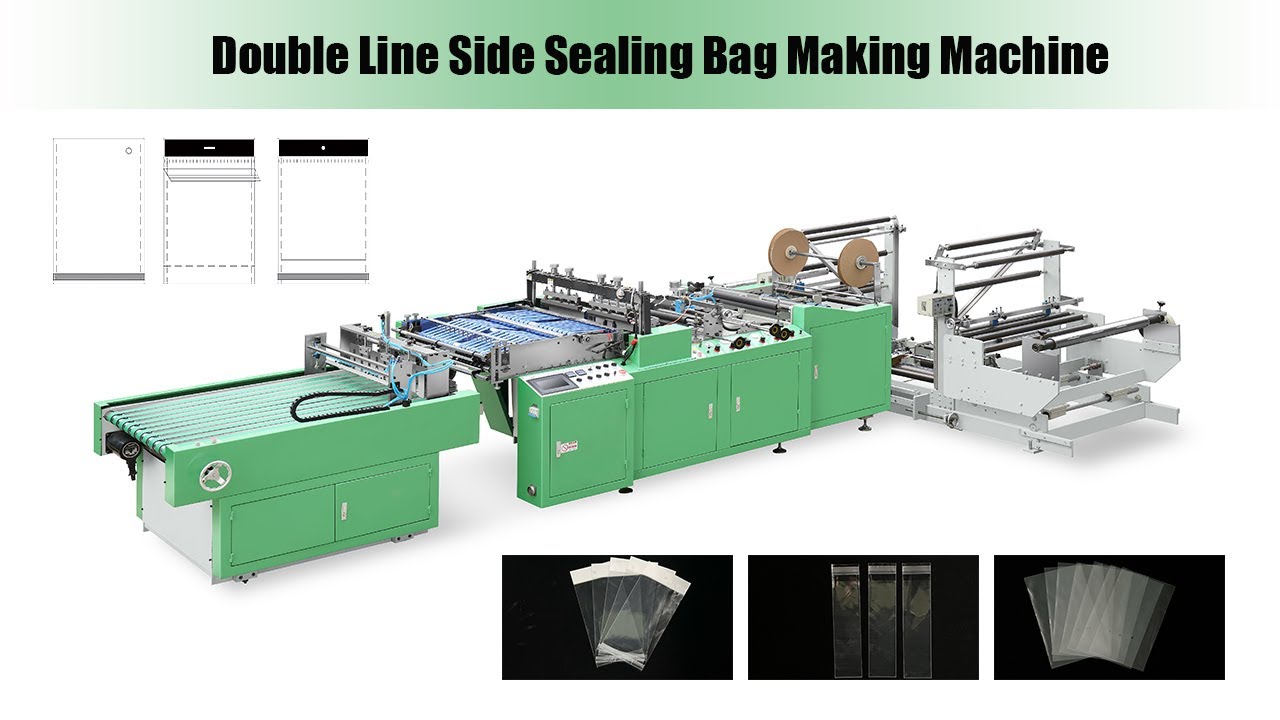 Double Line OPP Poly Bag Side Sealing Machine