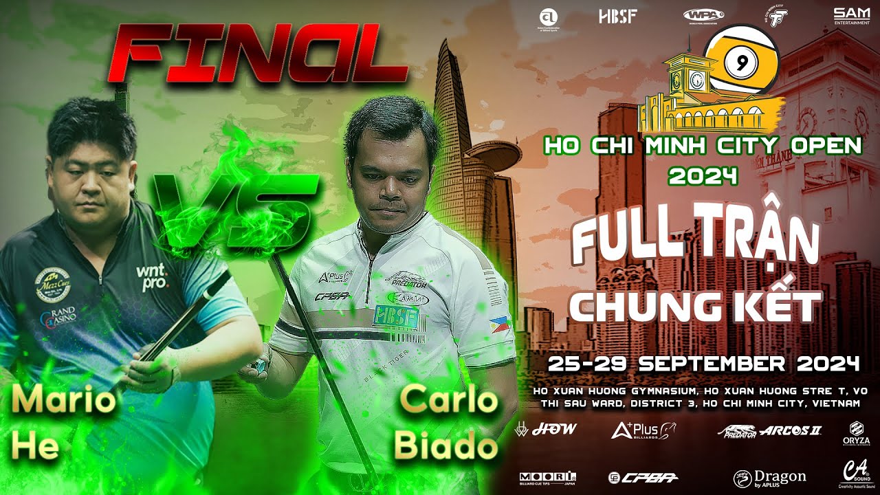 CARLO BIADO VS MARIO HE | LIVETREAM 🔴GIẢI HỒ CHÍ MINH CITY OPEN 2024 | CHUNG KẾT
