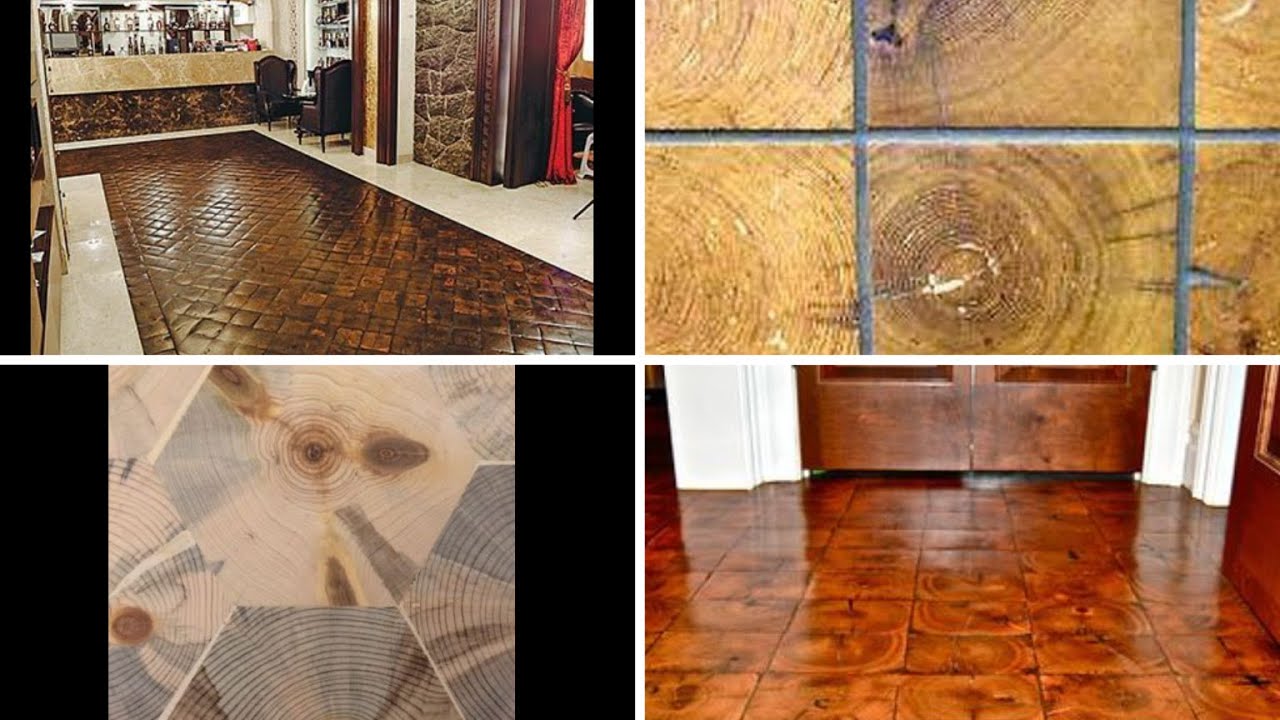 Идеи по отделке пола деревянными спилами wooden flooring