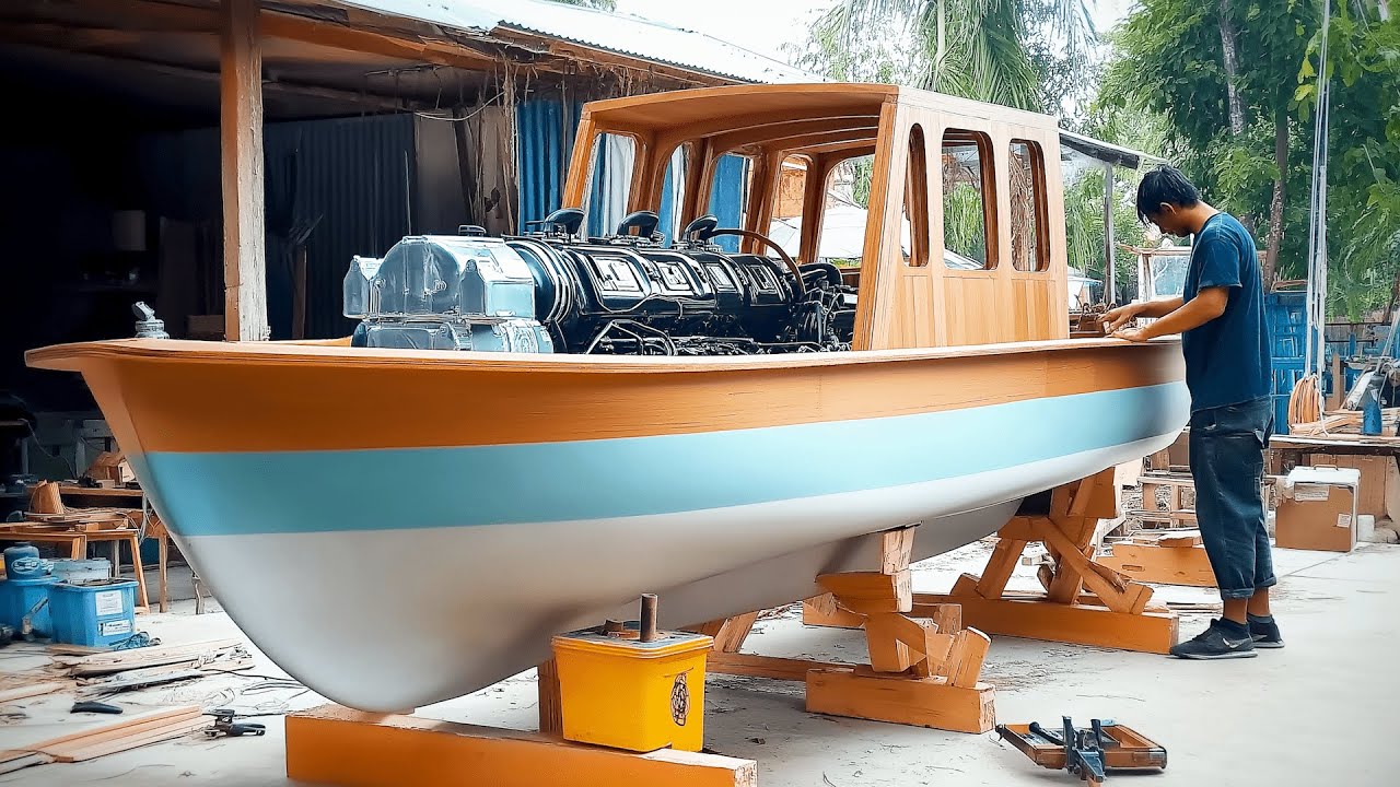 Man Builds Fastest Traditional Boat with Engine | Start to Finish by @JJ marine