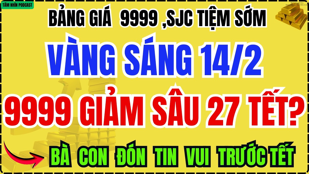Giá Vàng Hôm Nay 14/2/2026: Vàng 9999 Bất Ngờ “Quay Xe”, 27 Tết Sẽ Ra Sao?