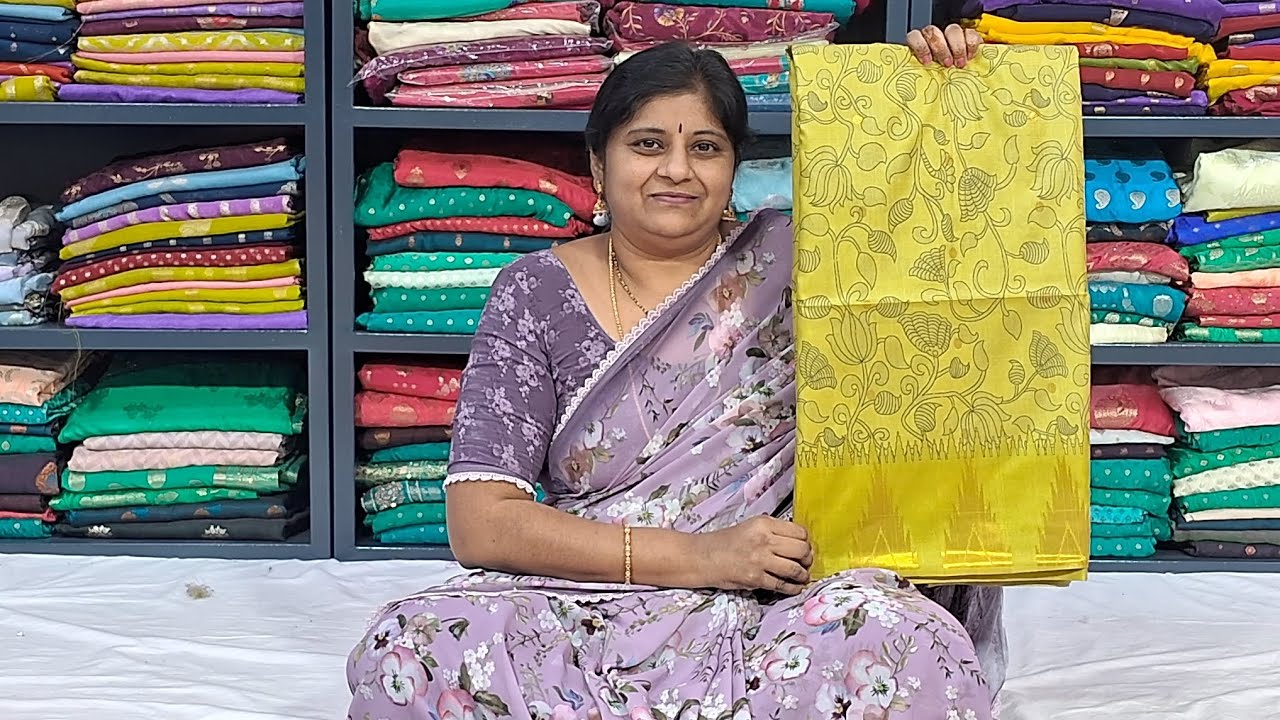 Guntur#harshitha sarees# light weight tusser pattu or mangalagiri semi pattu at be🥳st price