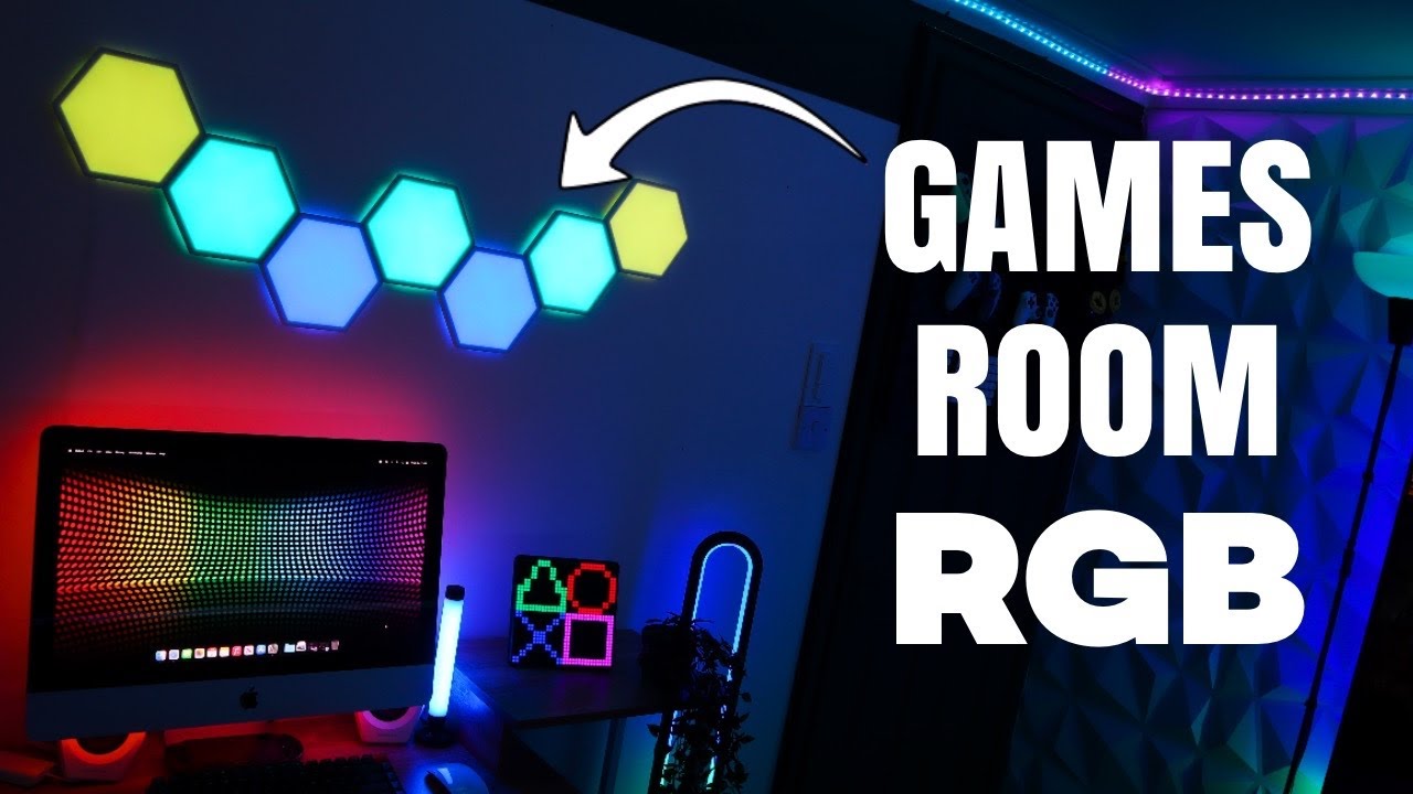 Govee Glide Hexa Light Panels Install. AWESOME Games Room RGB