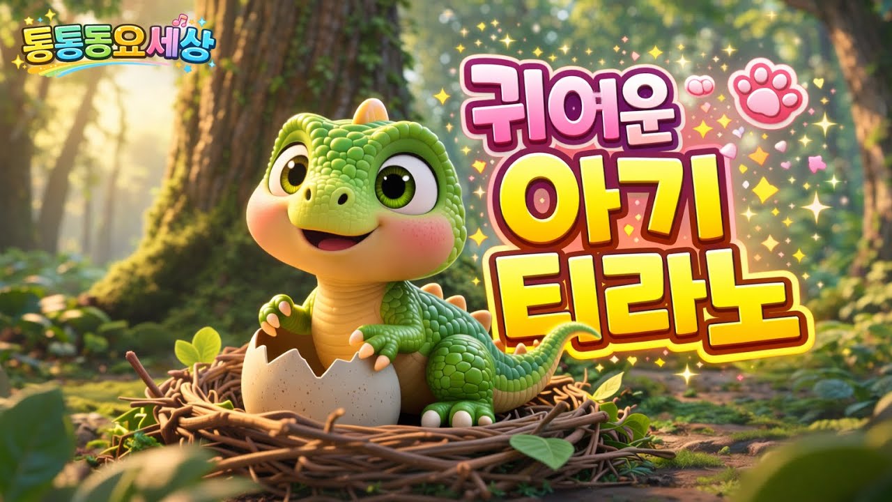 아기 티라노 동요 🦖 으르렁! | 공룡 노래 | 티라노사우루스 어린이 동요 | 5세 인기 공룡송 |신나는 어린이,영유아 동요|교육동요|통통동요세상